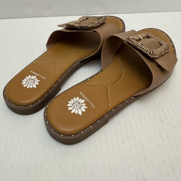 Yellow Box Wilomena Shoes Womens Size 8.5 Brown Slide Sandals Buckle Slip On - Picture 4 of 9